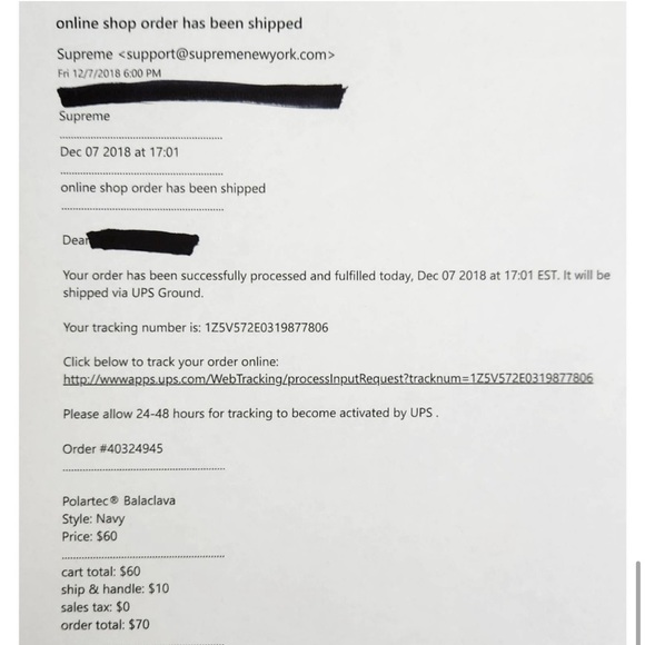 Supreme Polartec Balaclava FW18 Navy Blue Red Authentic - Picture 6 of 8